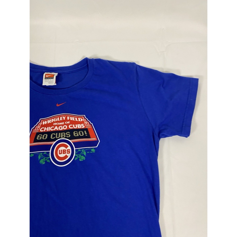 Nike Chicago Cubs Wrigley Field Go Cubs Go T-Shirt Women's XL 16–18 Blue MLB - Picture 4 of 7